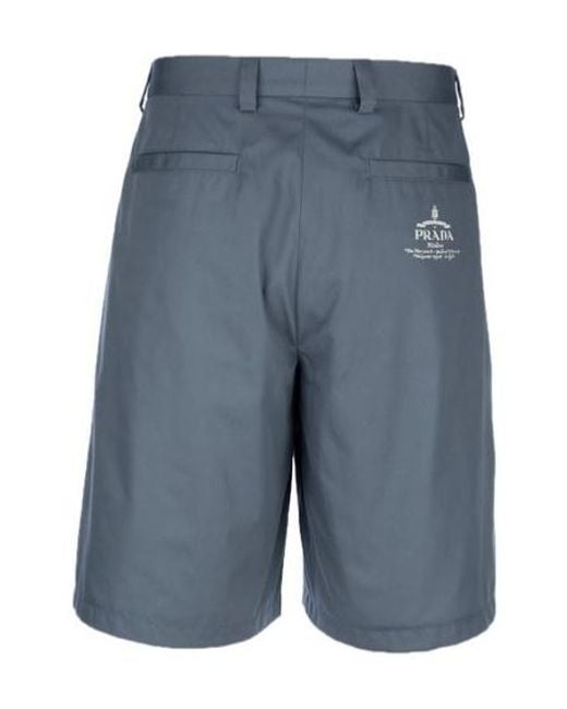 Prada Blue Tailored Bermuda Shorts for men