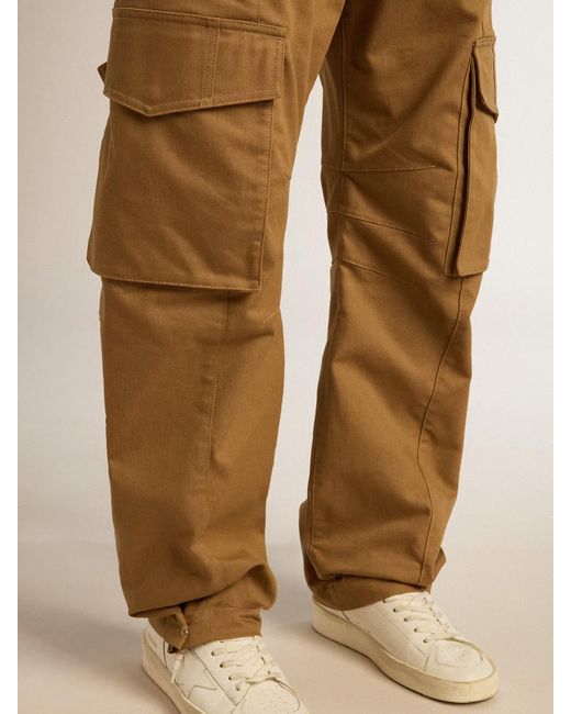 Golden Goose Deluxe Brand Natural Straight-Leg Cargo Trousers for men