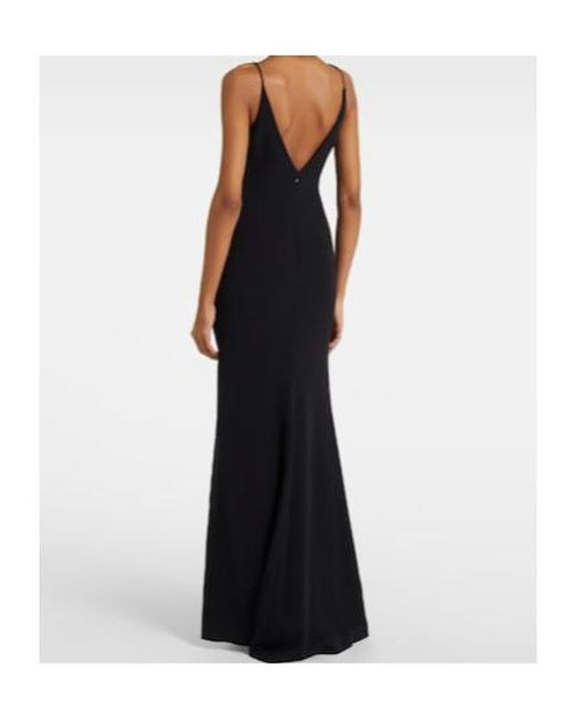 Elie Saab Black Embellished Bow-Detail Cady Gown