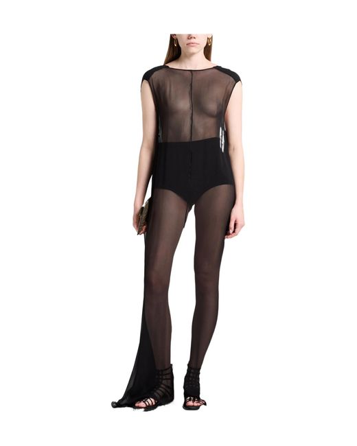 Saint Laurent Black Sleeveless Waist-Cinching Dress