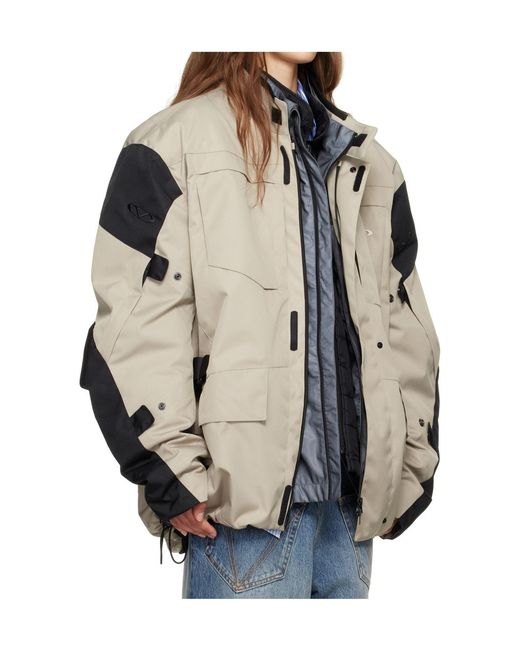 Vetements Metallic Biker Parka Long-Sleeved Casual Jacket