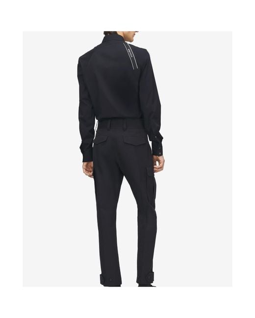 McQueen Blue Harnes Long-Sleeved Shirt for men