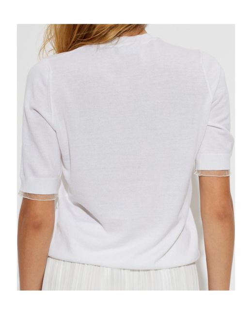 Fabiana Filippi White Crew-Neck Knit Top