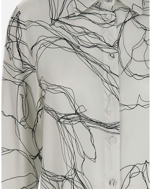 Fabiana Filippi Gray Pattern-Printed Long-Sleeved Shirt