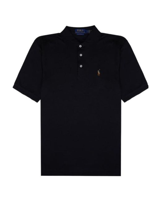 Polo Ralph Lauren Black Logo-Embroidered Polo Shirt for men