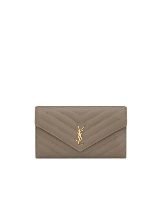 Saint Laurent Gray Large Flip Wallet
