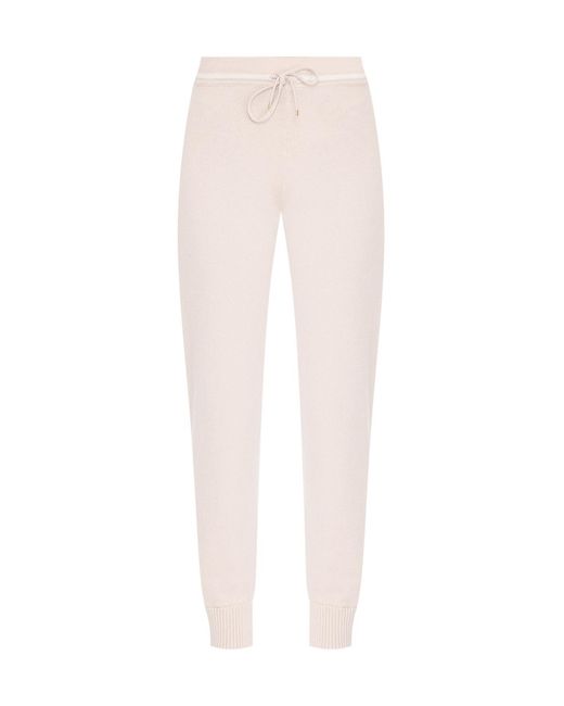Eleventy White Drawstring Knitted Track Pants
