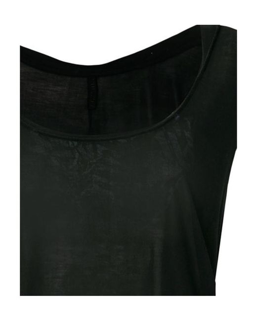 Unravel Project Black Asymmetric Sleeve Twisted Scoop Neck Tank