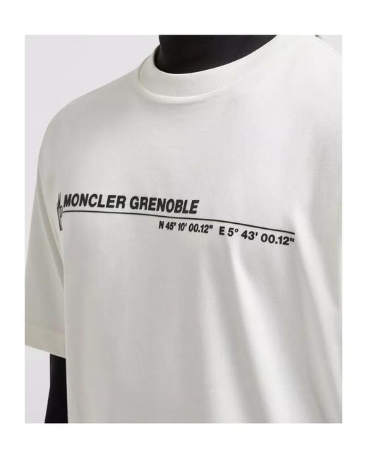 Moncler White Grenoble Regular Fit Crewneck T-Shirt for men