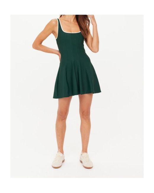 The Upside Green Racque Flared Mini Dress