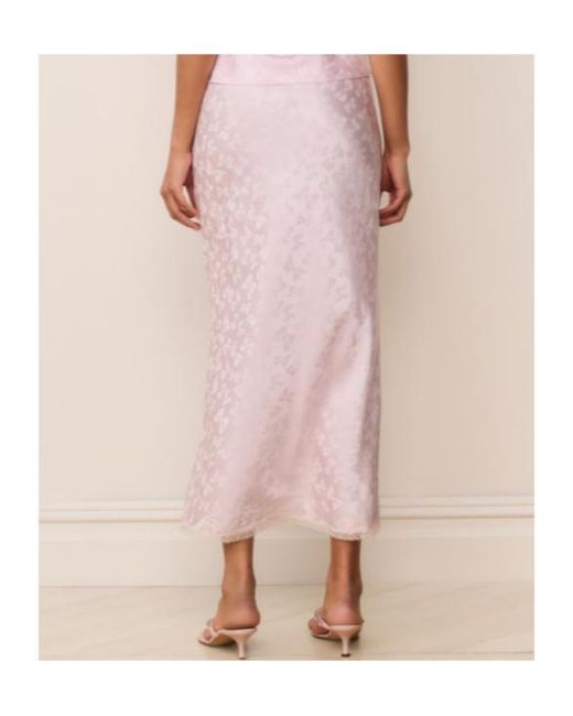 LoveShackFancy Pink Kalo Floral-Jacquard Skirt