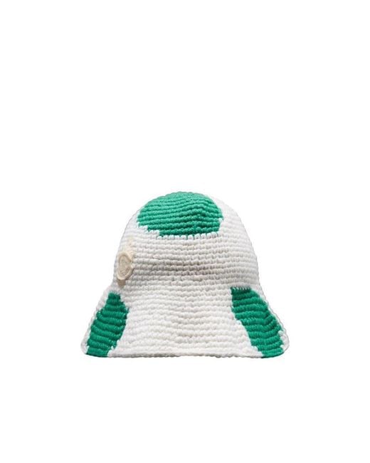 Moncler Green Crochet Hat for men