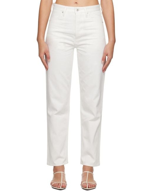 Jil Sander White Mid-Waisted Cropped Jeans