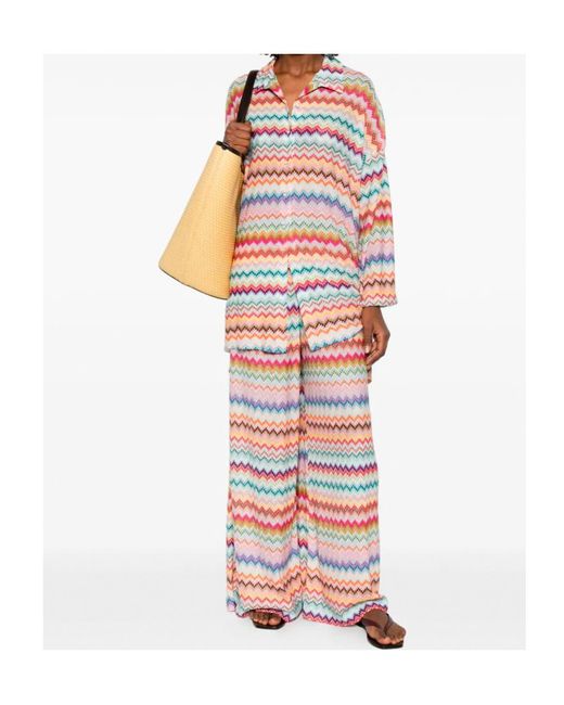 Missoni White Chevron-Patterned Shirt