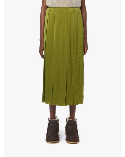 J.W. Anderson Green Ribbon-Panel Midi Skirt