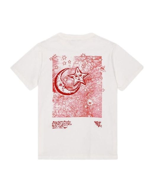 Ganni White Logo Printed Crewneck T-Shirt