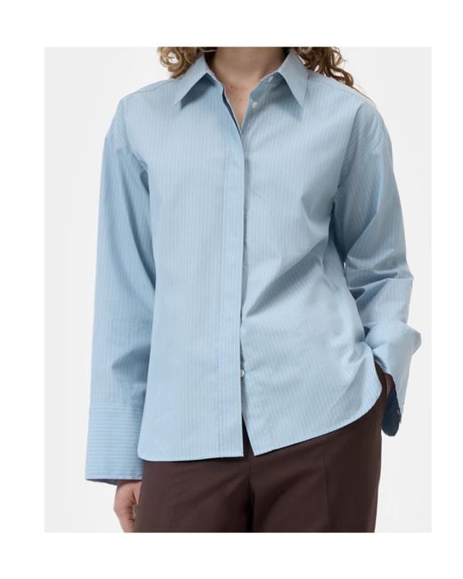 Closed Blue Long-Sleeve Striped Cotton Shirt