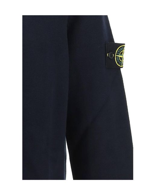 Stone Island Blue Crewneck Knitted Jumper for men