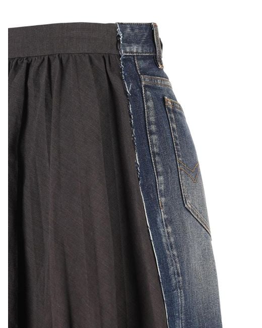 Balenciaga Black Hybrid Midi Skirt