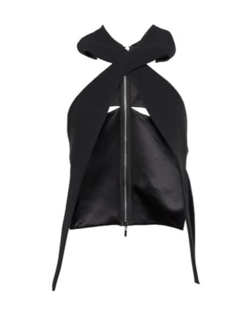 Maticevski Black Cross Leaf Halterneck Cutout Top