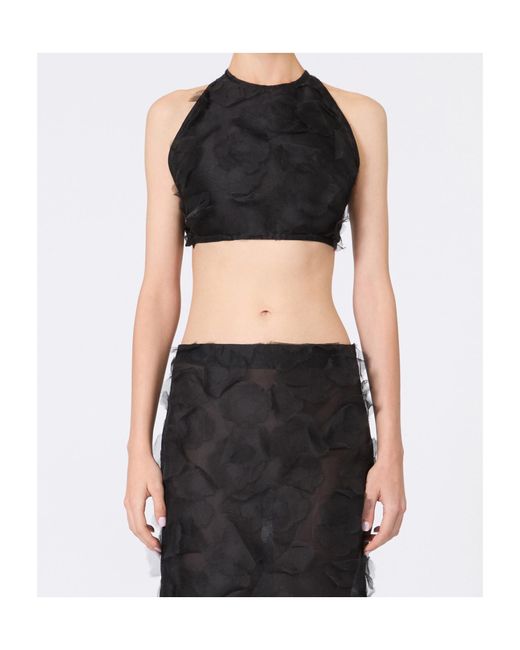Max Mara Black Mxsfumetto Cut-Out Crop Top