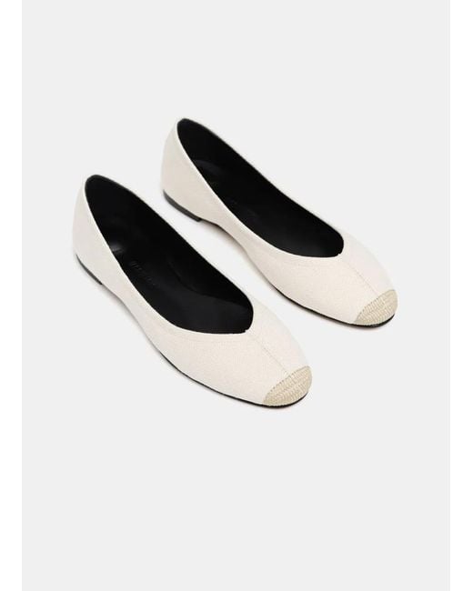 Jacquemus White Toe-Detail Ballet Flats