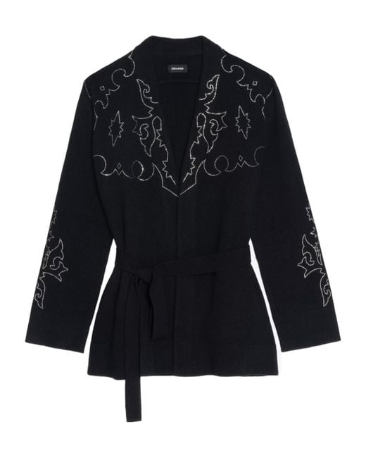 Zadig & Voltaire Black Salomy Cashmere Cardigan