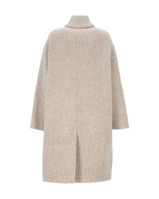 Lorena Antoniazzi Natural High-Collar Coat