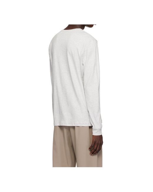 Skims White Crew Neck Long Sleeve T-Shirt for men