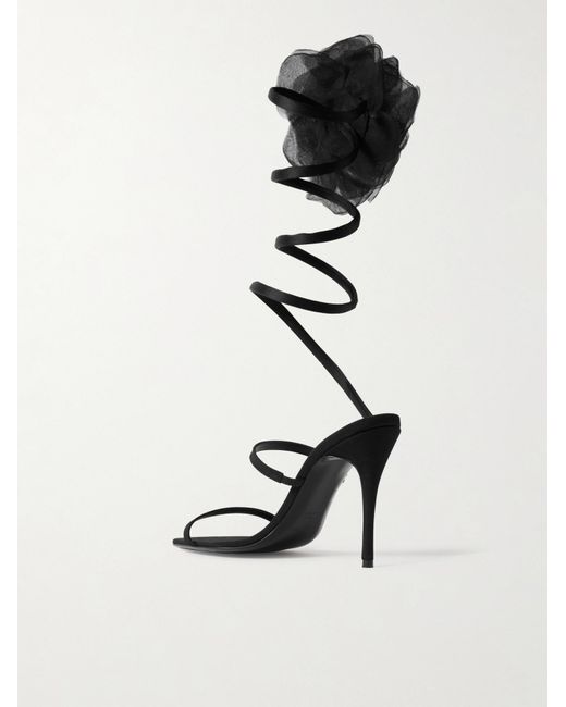 Magda Butrym Black Appliqué High-Heeled Sandals