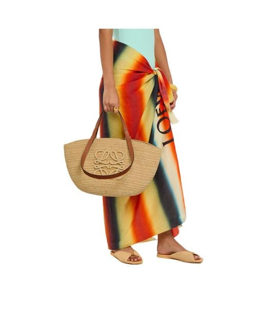 Loewe Metallic X Paula S Ibiza Eclipse Medium Raffia Bag