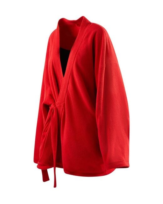 Balenciaga Red Double Brushed Velvet Jacket
