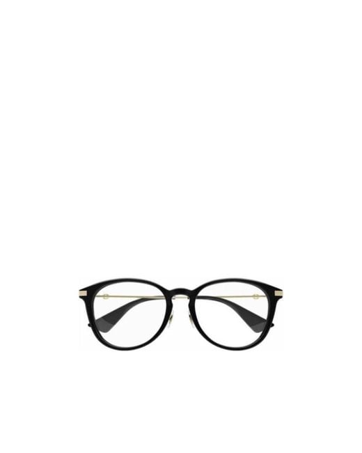 Gucci White Eyewear Round Frame Glasses for men