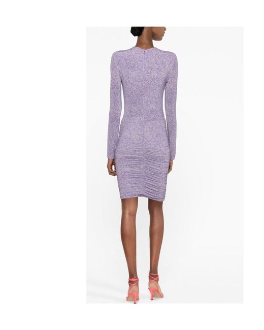 Isabel Marant Purple Gathered Detailed Mini Dress