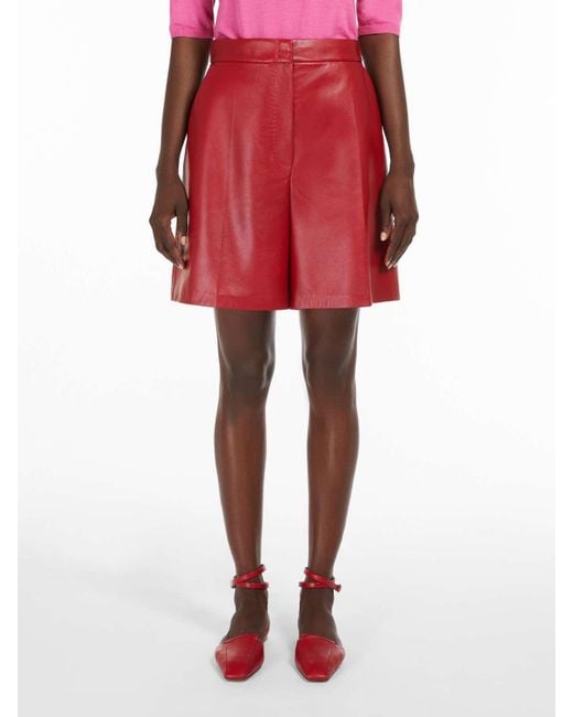 Max Mara Red Logo Detail Shorts
