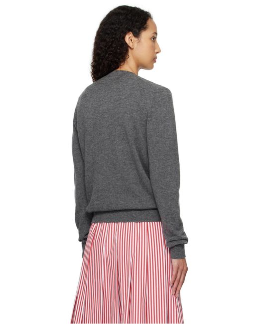 COMME DES GARÇONS PLAY Gray Comme Des Garçons Play Logo Patch Button-Up Cardigan for men