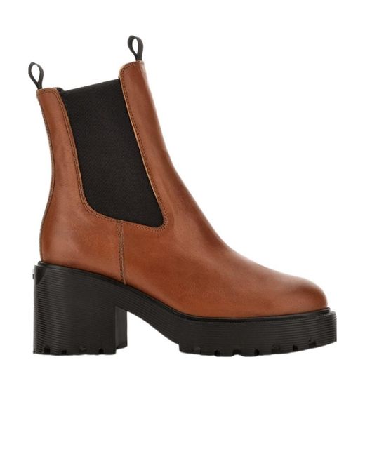 Hogan Brown High-Heeled Boots