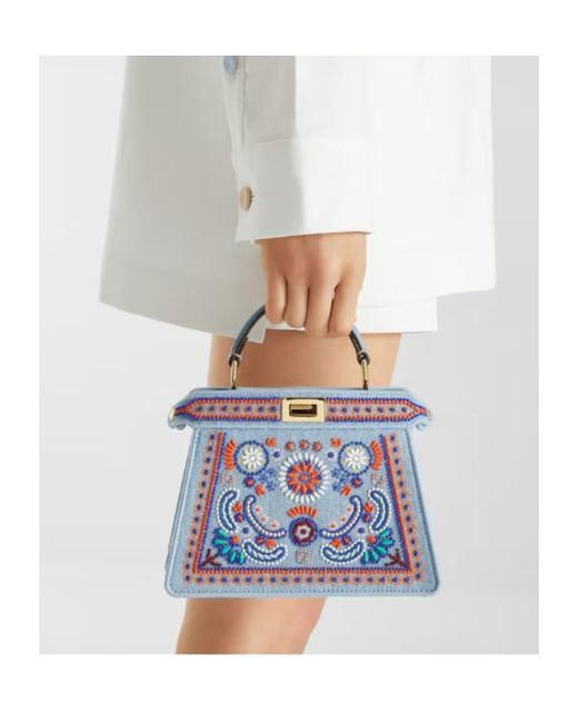 Fendi Blue Peekaboo Iseeu Petite Tote Bag