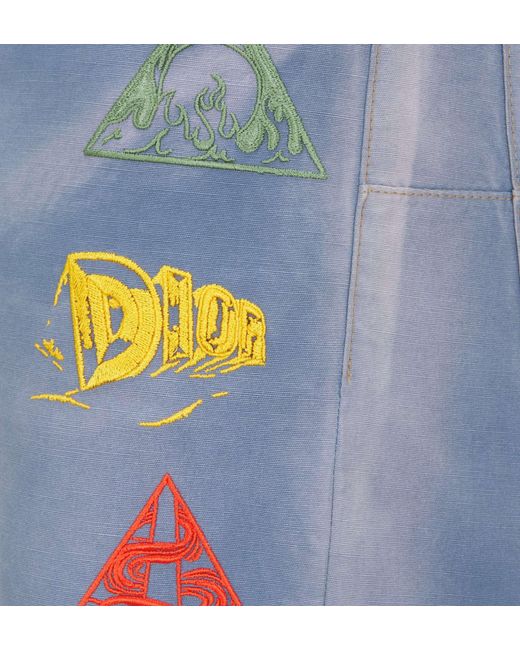 Dior Blue Homme Logo Patch Straight Leg Jeans for men