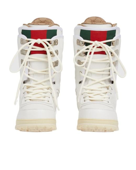 Gucci Web Boots in White for Men | Lyst