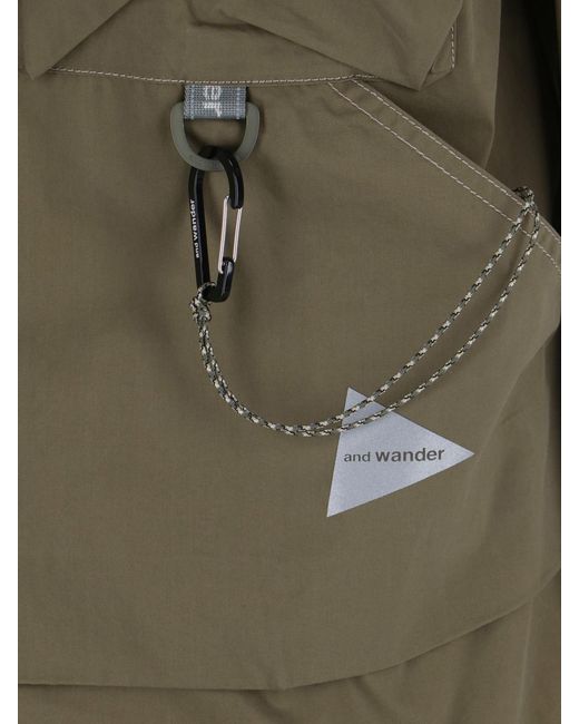 And Wander Green Utility Short Sleeve Shirt for men