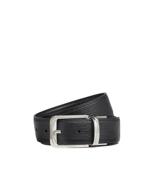 Zegna Multicolor Reversible Buckle Belt for men