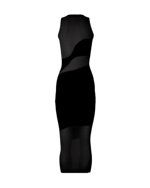 Wolford Black Sheer Panel Maxi Dress