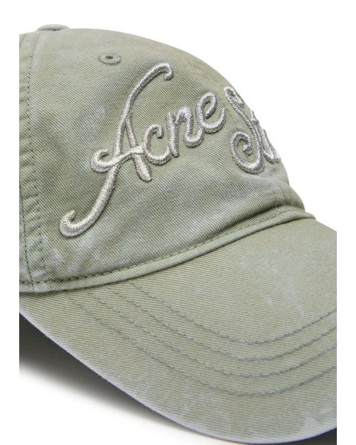Acne Gray Logo-Embroidered Cotton Cap