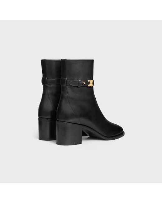 Céline Black Garance Triomphe Strap Boot