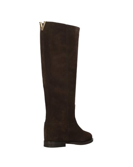 Via Roma 15 Brown Round-Toe Tall Boots