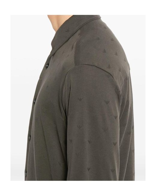 Emporio Armani Gray Monogram Shirt for men