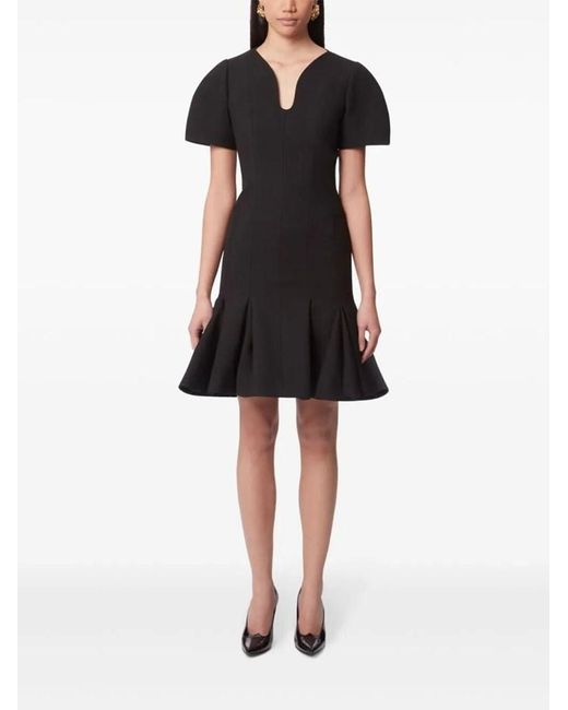 Nina Ricci Black Peplum Woolen Dress