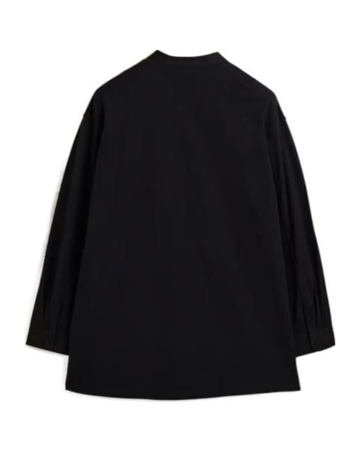 Y-3 Black Long-Sleeve Polo Shirt for men