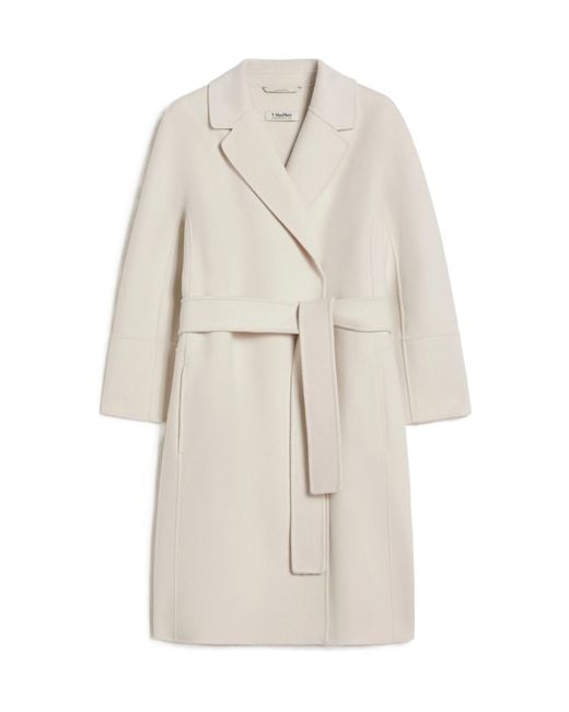 Max Mara White 'S Arona Belted Coat